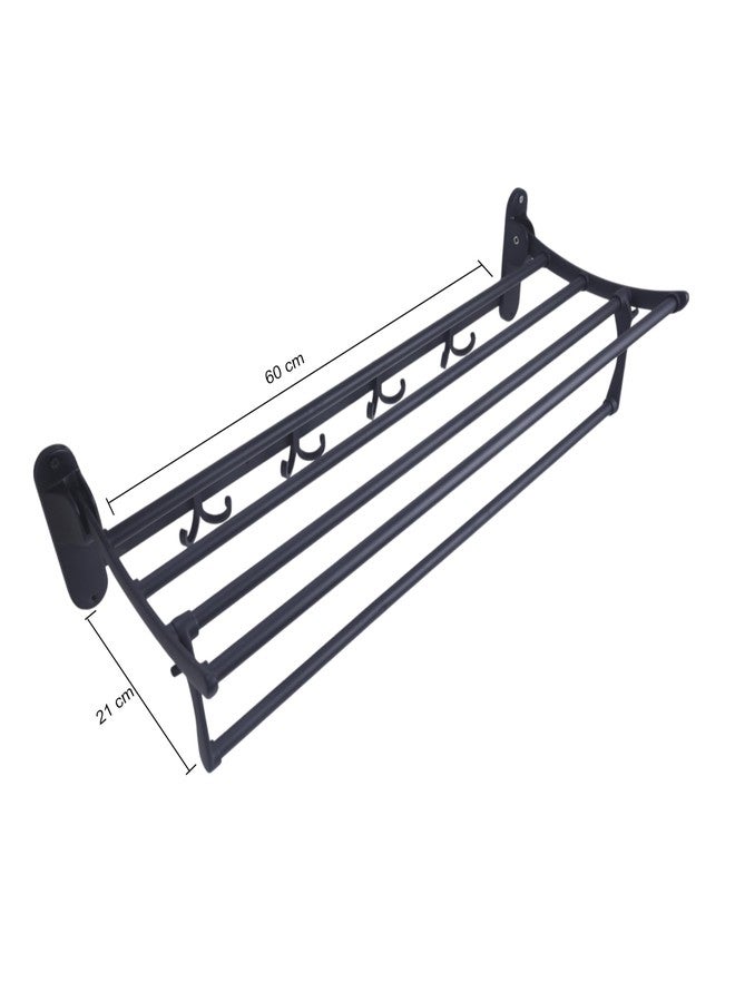 Pathavi Stainless Steel Towel Rack for Bathroom - Wall Mounted, Rust-Resistant Towel Bar for Bath & Kitchen - Space Saving Modern Towel Holder (24 Inch-Black Finish, Pack of 1) - Image 4